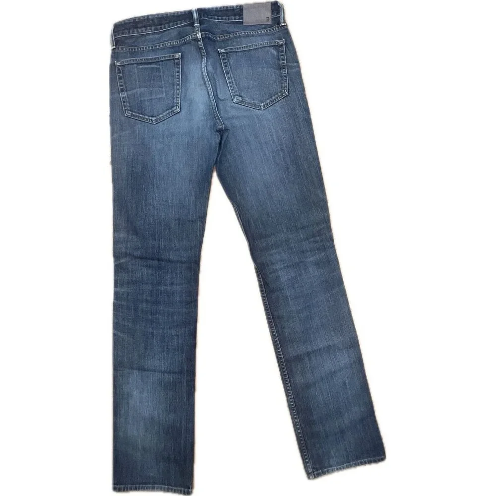 Bonobos Denim Men's Straight Leg Jeans - Size 34x36 Distressed Dark Wash